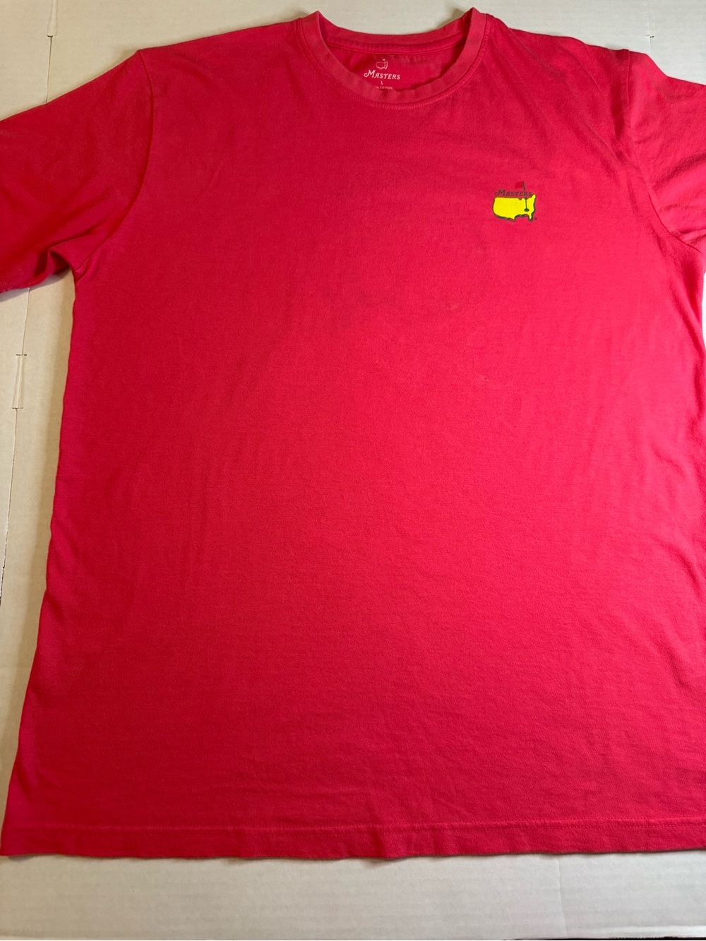 Masters Red Short-Sleeve Crew Tee with Yellow Logo